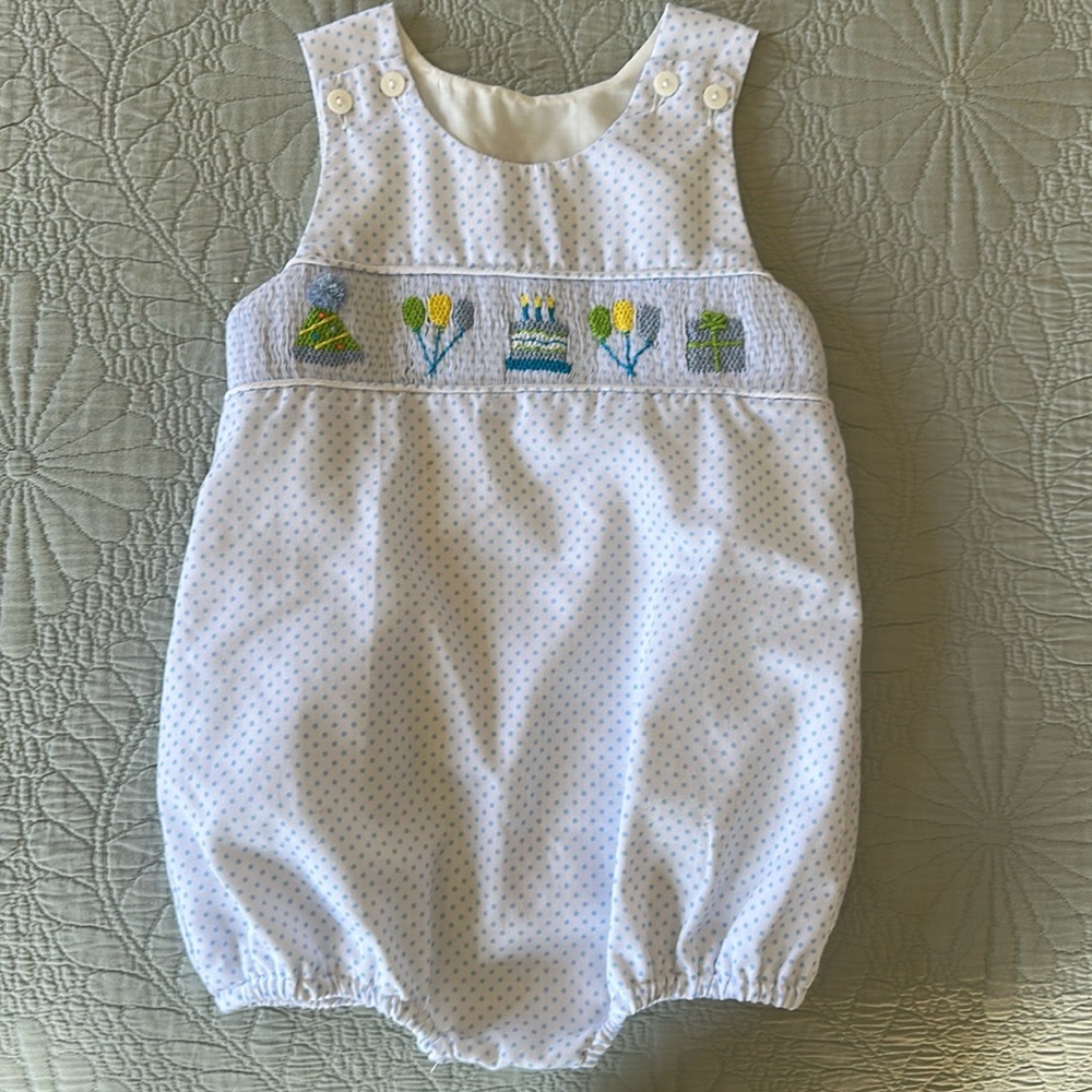 Embroidered Cotton Bubble Romper